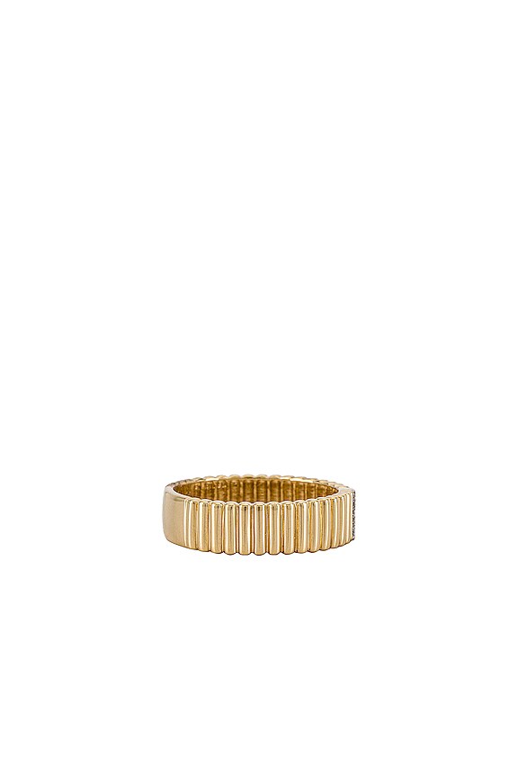 view 2 of 4 Wide Diamond Lined Ring in Gold