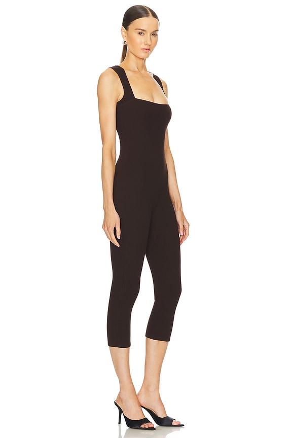 view 2 of 4 Bell Pedal Pusher Jumpsuit in Brown