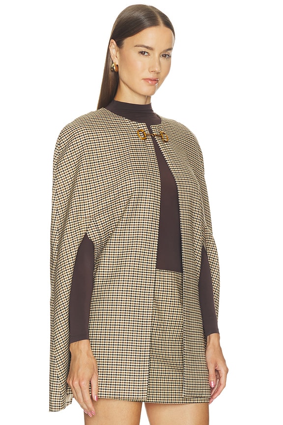 view 2 of 5 Argyle Cape in Brown Plaid