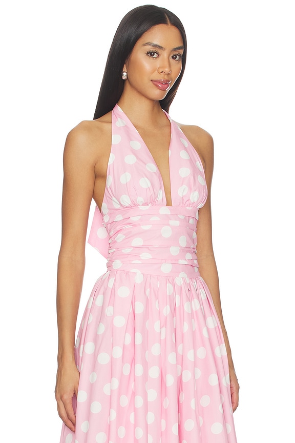view 2 of 4 Carlo Halter Top in Pink & White Polka Dot