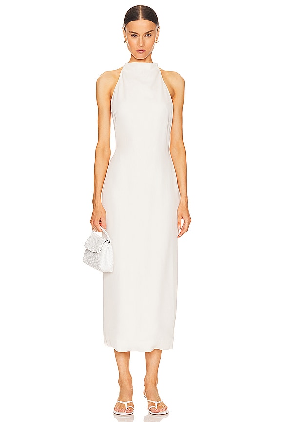 view 2 of 3 Asymmetrical Belt Back Dress in Off White