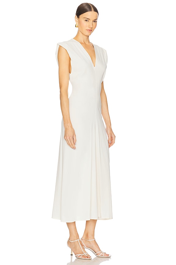 view 2 of 3 Plunge Drape Dress in Off White