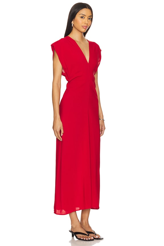 view 2 of 3 Plunge Drape Dress in Rosso