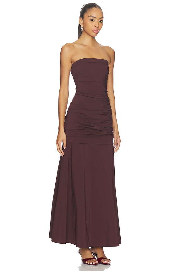 view 2 of 3 Gathered Strapless Longline Dress in Liqueur