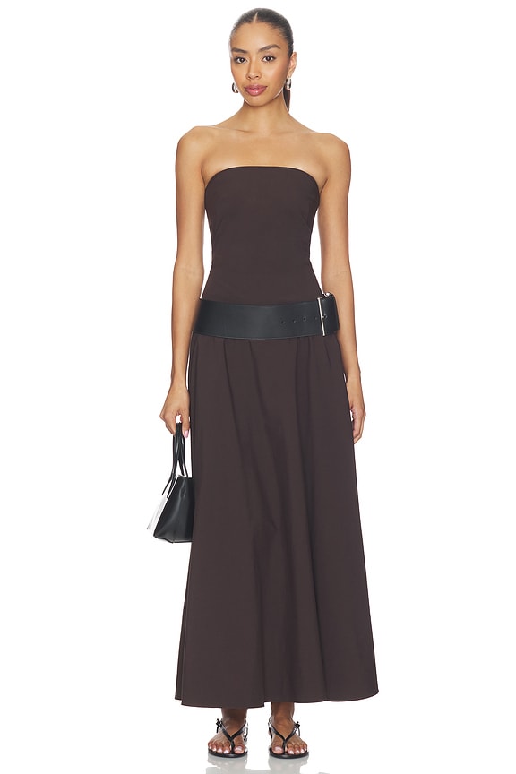 view 1 of 4 Strapless Rouleau Dress in Bark