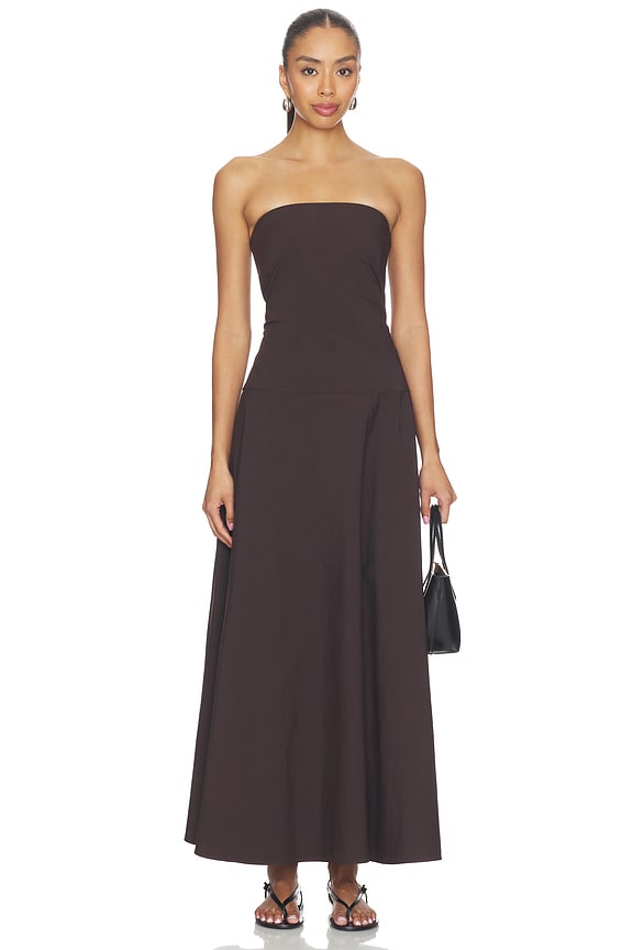 view 2 of 4 Strapless Rouleau Dress in Bark