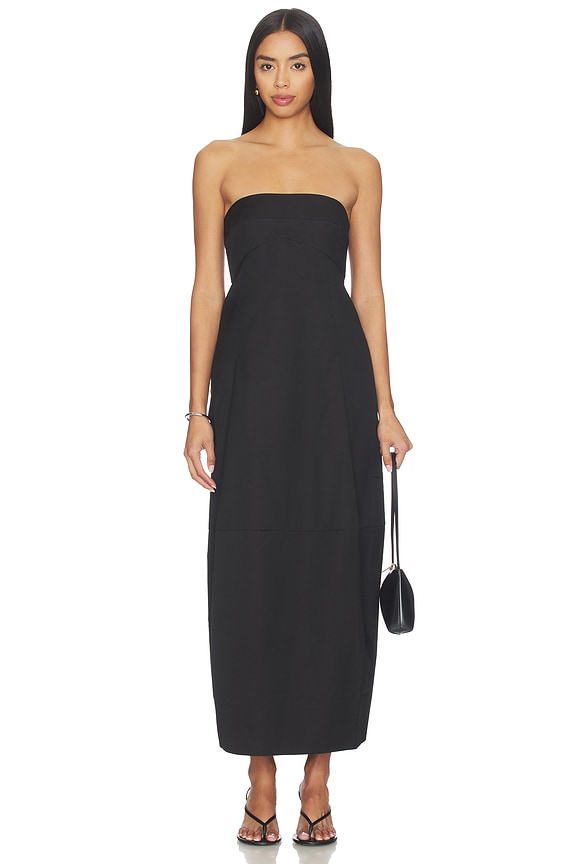 view 1 of 3 Canvas Pleat Cocoon Dress in Black