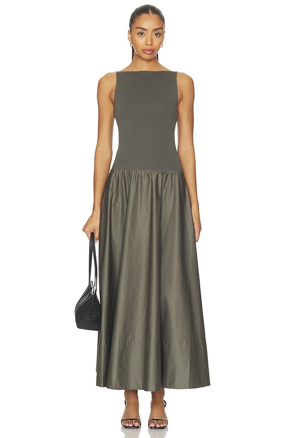 view 1 of 3 Backless Circle Hem Dress in Khaki