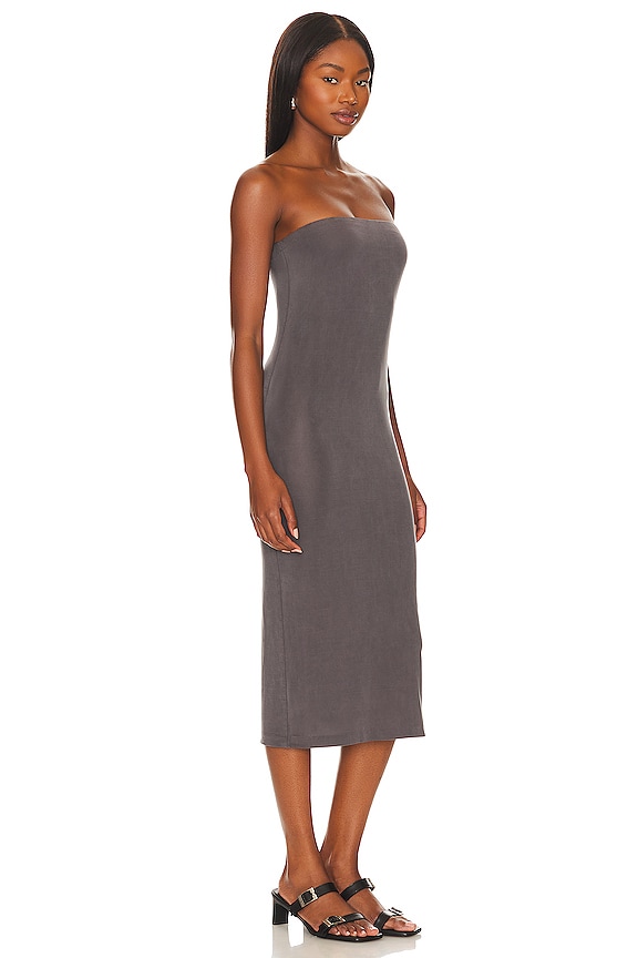 view 2 of 3 VESTIDO MIDI DE PUNTO SIN TIRANTES in Graphite