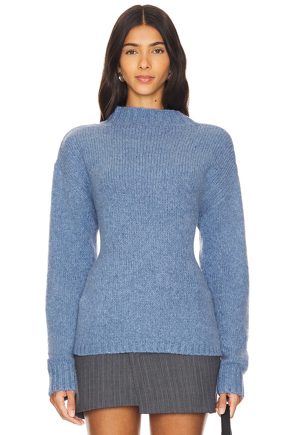 view 2 of 5 Wool Cashmere Blend Tie Back Jumper in Soft Blue