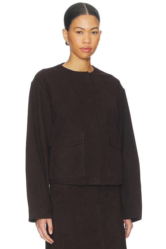 view 2 of 4 BOMBARDERO CAPULLO UTILITARIO DE GAMUZA in Coffee