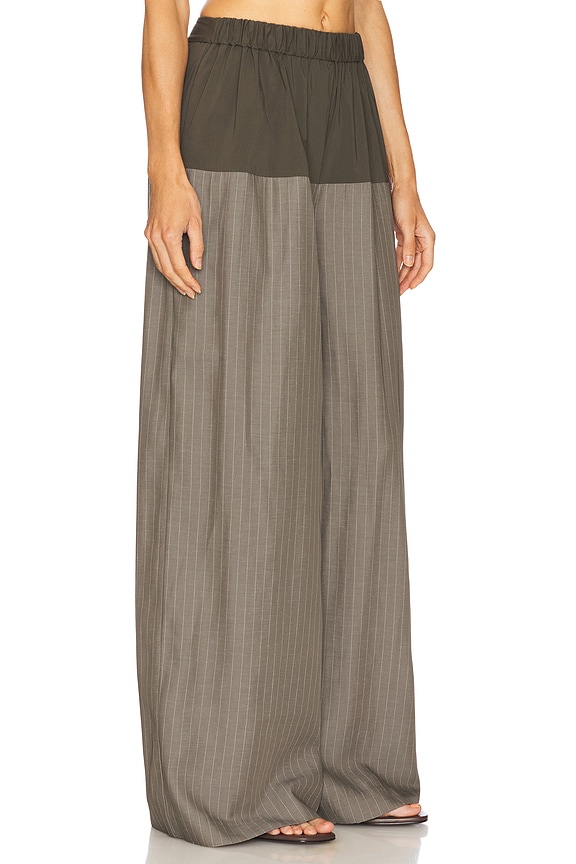 view 2 of 6 Relaxed Splice Pants in Khaki Pinstripe