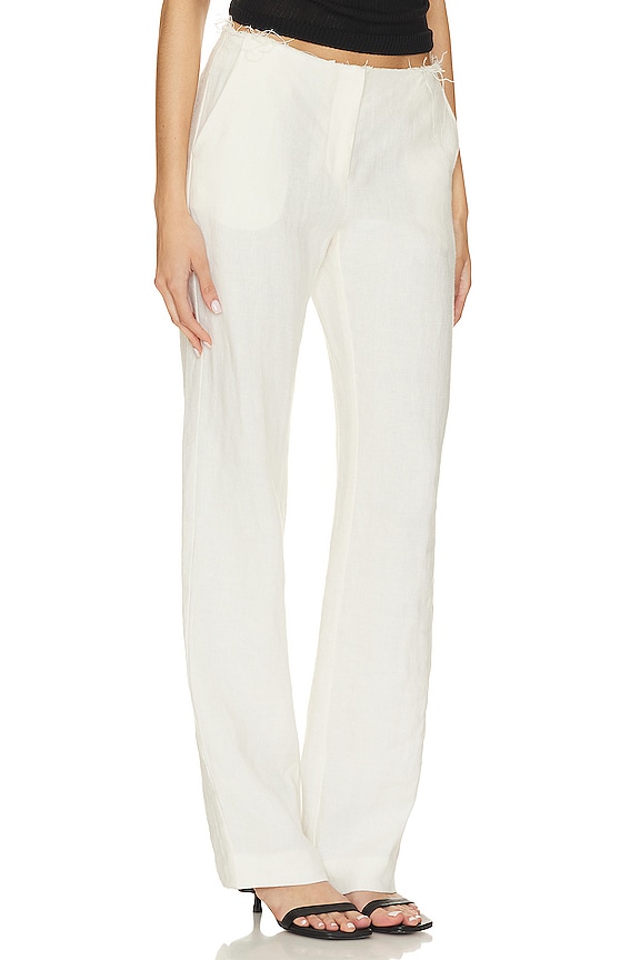 view 2 of 4 Low Waist Undone Edge Pants in Ivory
