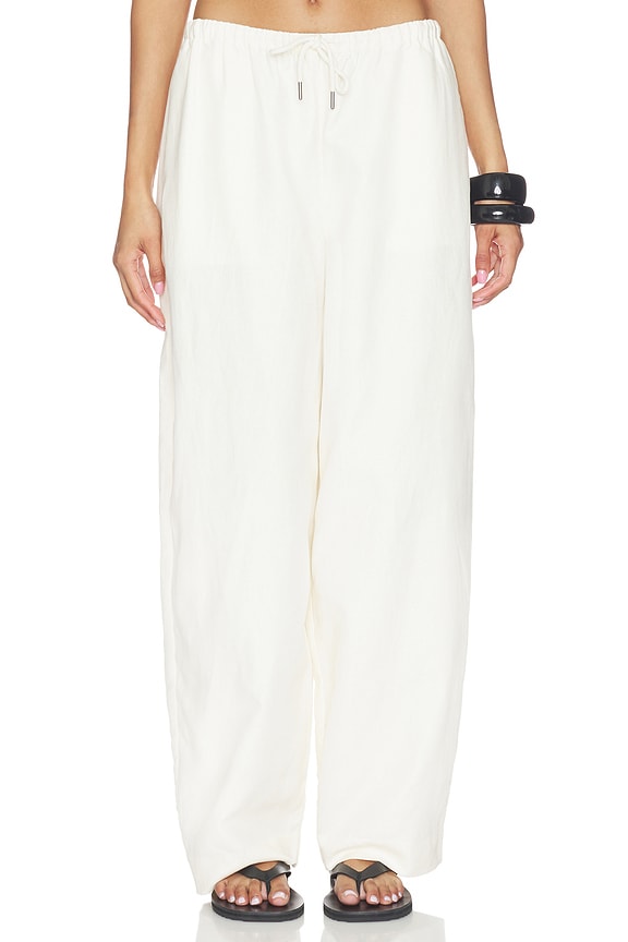 view 1 of 6 Fine Drawstring Relaxed Pants in Ivory