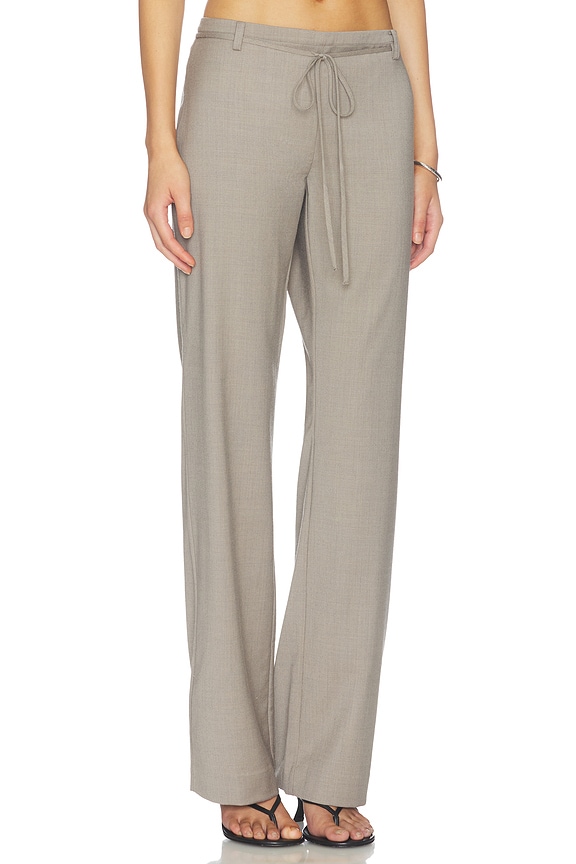 view 2 of 6 90's Wool Rouleau Minimal Pant in Light Taupe