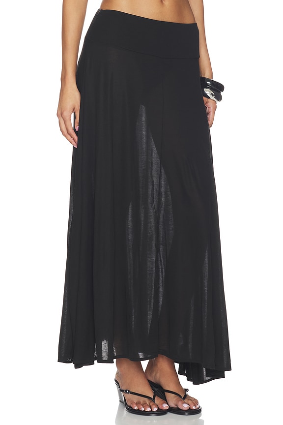 view 2 of 6 Fluid Jersey Skirt in Black