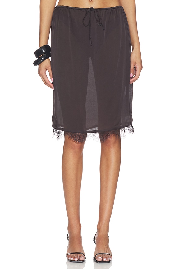 view 1 of 6 Fine Lace Skirt in Bark