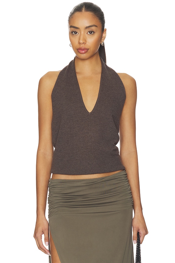 view 1 of 4 Fine Merino Halter Top in Mulch