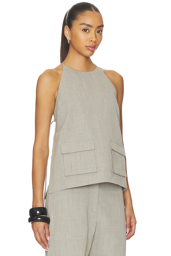 view 2 of 5 Utility Backless Top in Pebble Melange