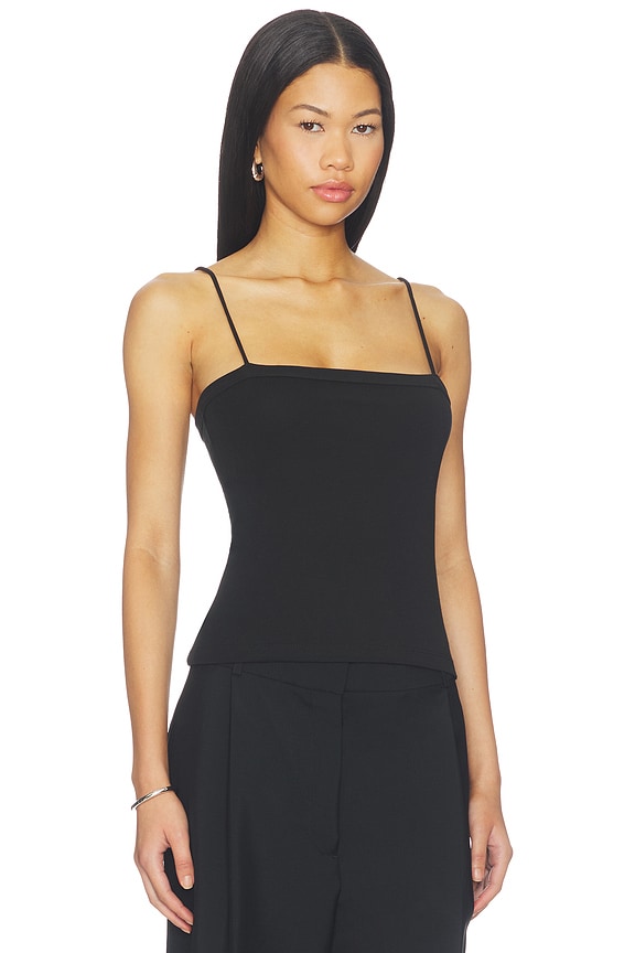 view 2 of 4 Organic Cotton Square Neck Cami Top in Jet Black