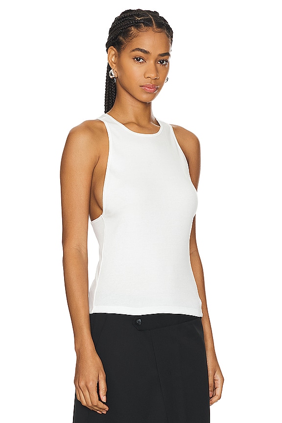 view 2 of 4 V Back Tank in White