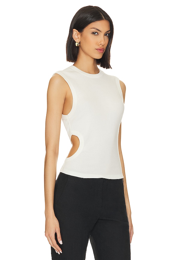 view 2 of 5 Organic Cotton Cut Out Tank Top in White