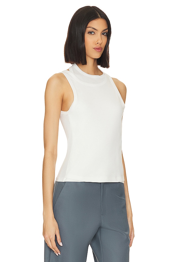 view 2 of 4 더블 레이어 니트 싱글렛 in White