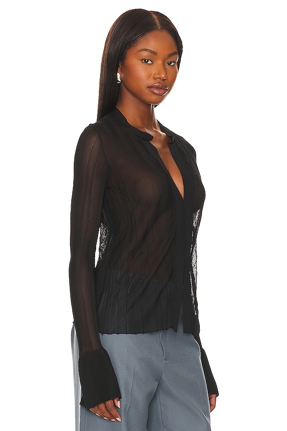 view 2 of 4 Fine Pleat Knit Shirt in Black