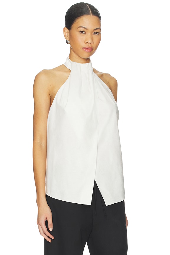 view 2 of 4 TOP DOS-NU AVEC LIEN AU DOS OXFORD in White