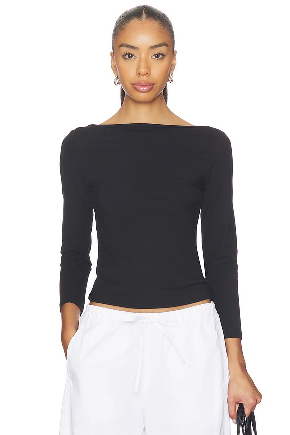 view 2 of 4 Soft Jersey Ballerina Top in Jet Black