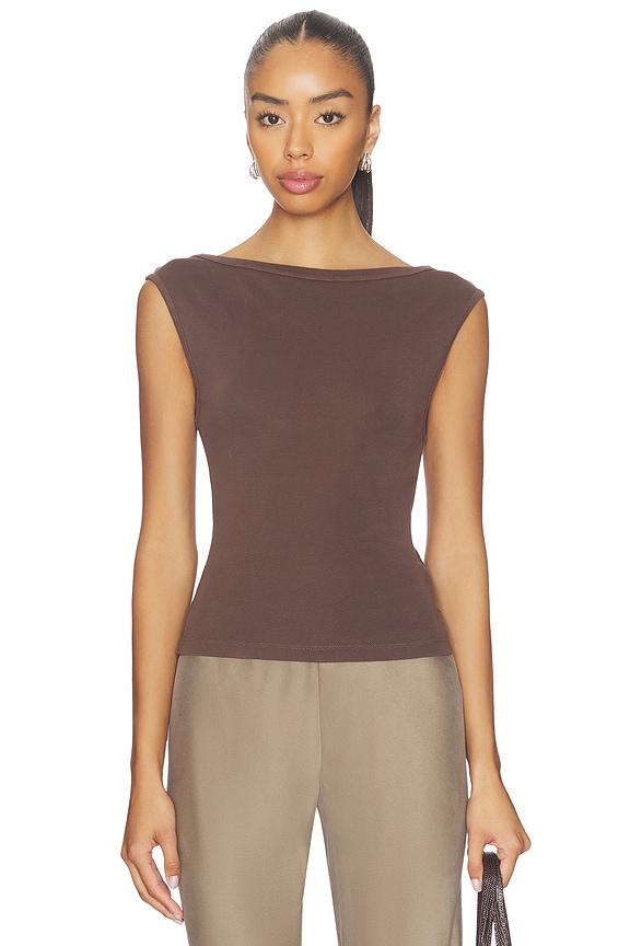 view 2 of 4 Organic Cotton Ballerina Top in Fudge