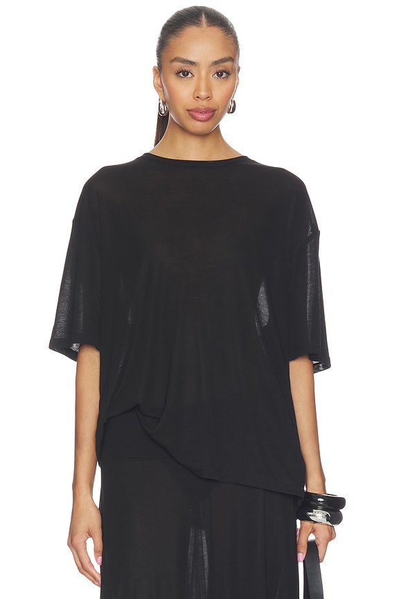 view 1 of 4 Fine Jersey Relaxed Tee in Black