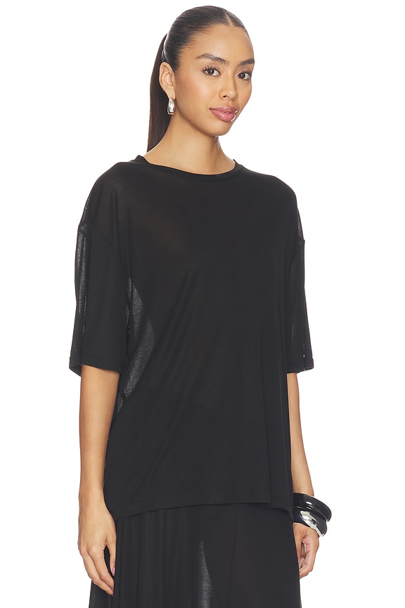 view 2 of 4 Fine Jersey Relaxed Tee in Black