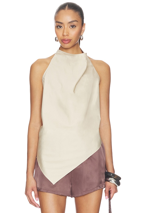 view 1 of 4 Cotton Halter Top in Champagne