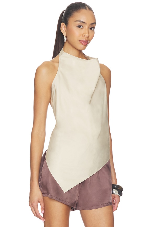 view 2 of 4 Cotton Halter Top in Champagne