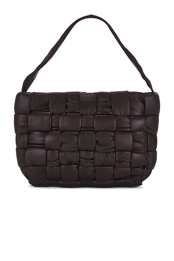 view 2 of 4 Textured Mini Woven Tote in Chocolate