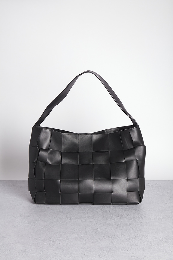 view 2 of 6 Woven Large Tote in Black