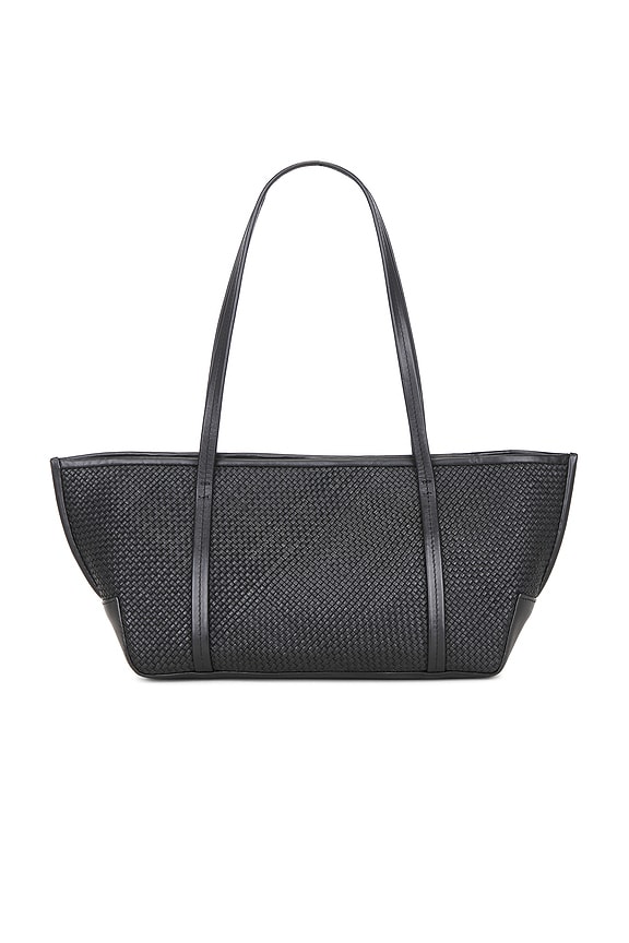 view 1 of 6 Woven Slim Bateau Tote in Black