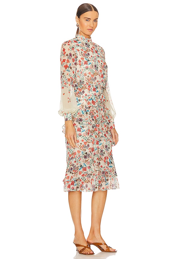 view 2 of 3 Isa Ruffle Dress in Flori Cream