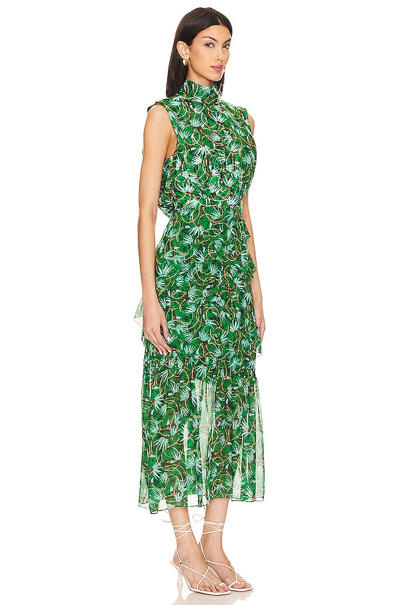 view 2 of 3 Fleur Ruffle Dress in Padma Emerald