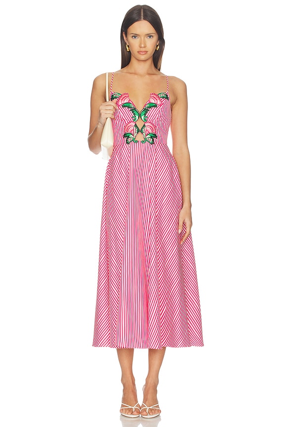 view 1 of 3 ROBE JANA-B in Cerise Mini Stripe