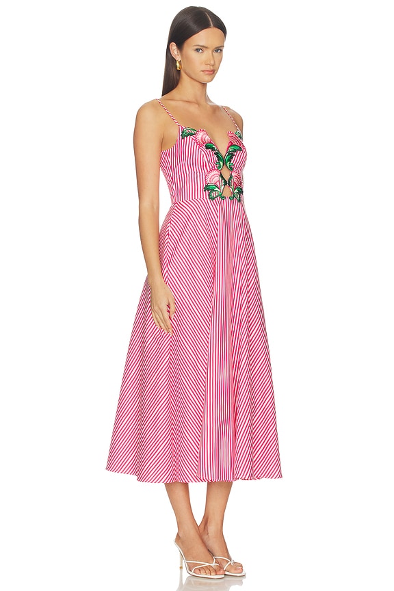 view 2 of 3 ROBE JANA-B in Cerise Mini Stripe