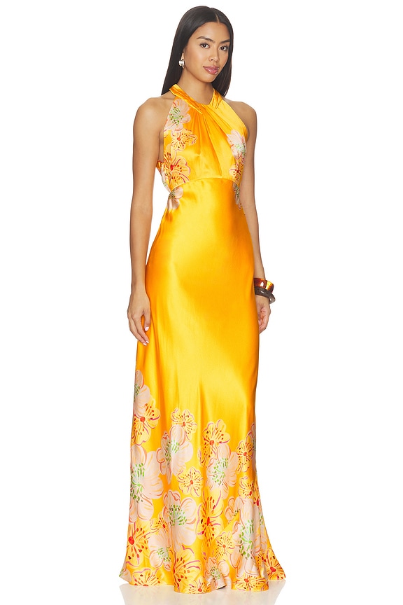 view 2 of 3 Cozette Long Dress in Marigold Meadow