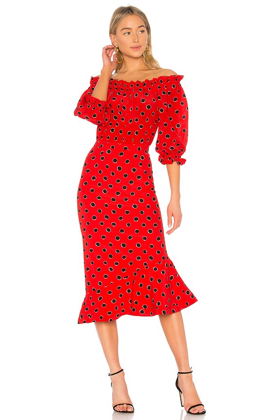 view 1 of 3 Grace Dress in Carmine Dots