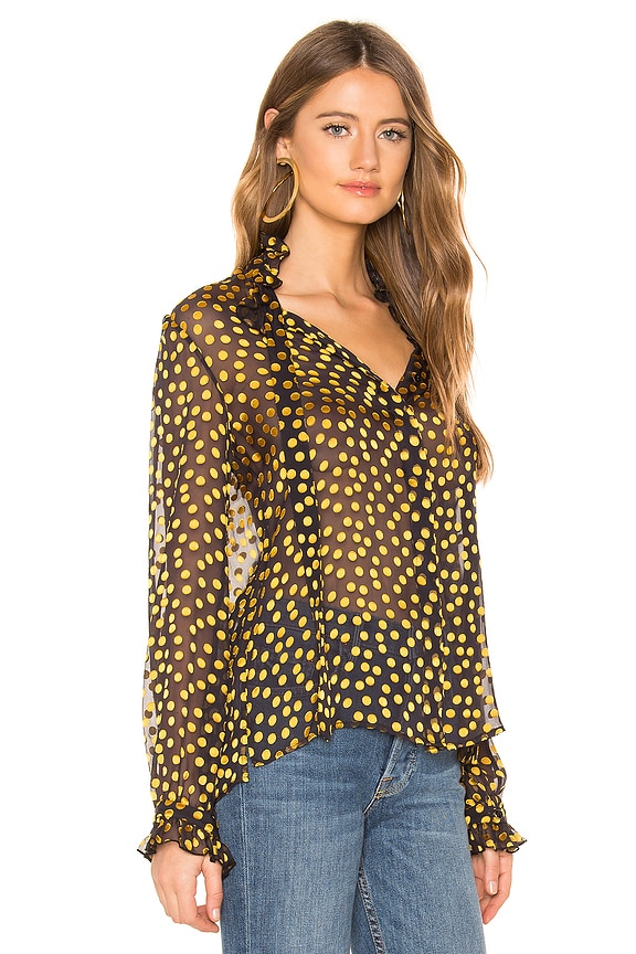 view 2 of 4 Emile Top in Black & Yellow Dots