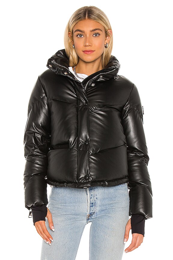 view 2 of 5 Faux Leather Athlete Jacket in Black