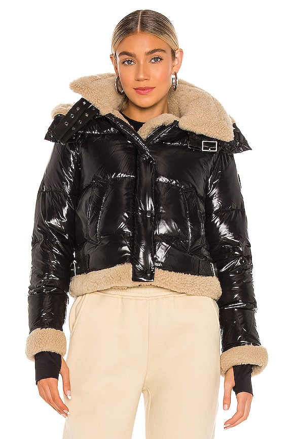 view 2 of 6 Ryan Shearling Trimmed Fur Jacket in Jet & Tan