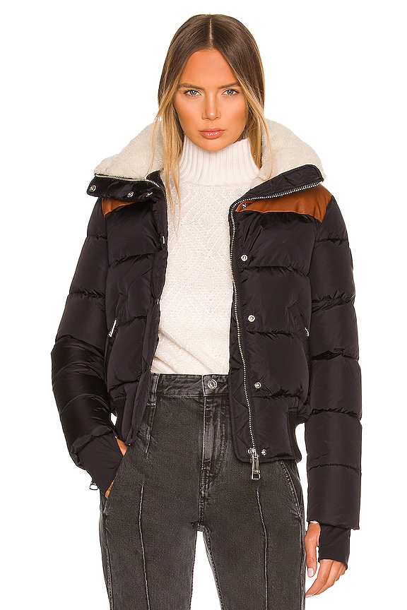 view 1 of 6 Sawyer Shearling Lined Jacket in Black & Saddle