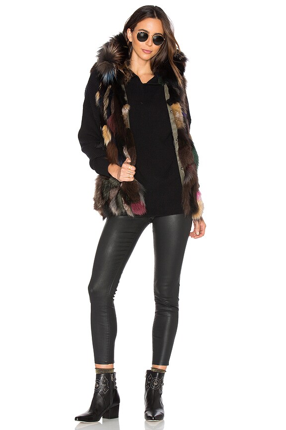 view 2 of 5 Multi Kate 4-in-1 Jacket with Fox Fur in Army & Multi
