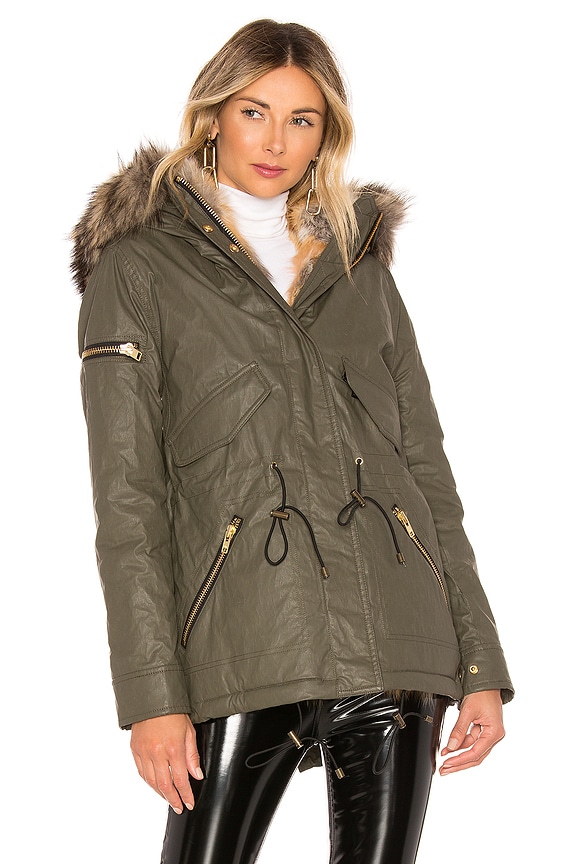 view 2 of 5 Mini Luxe Limelight Parka With Fur Lining in Army & Melange